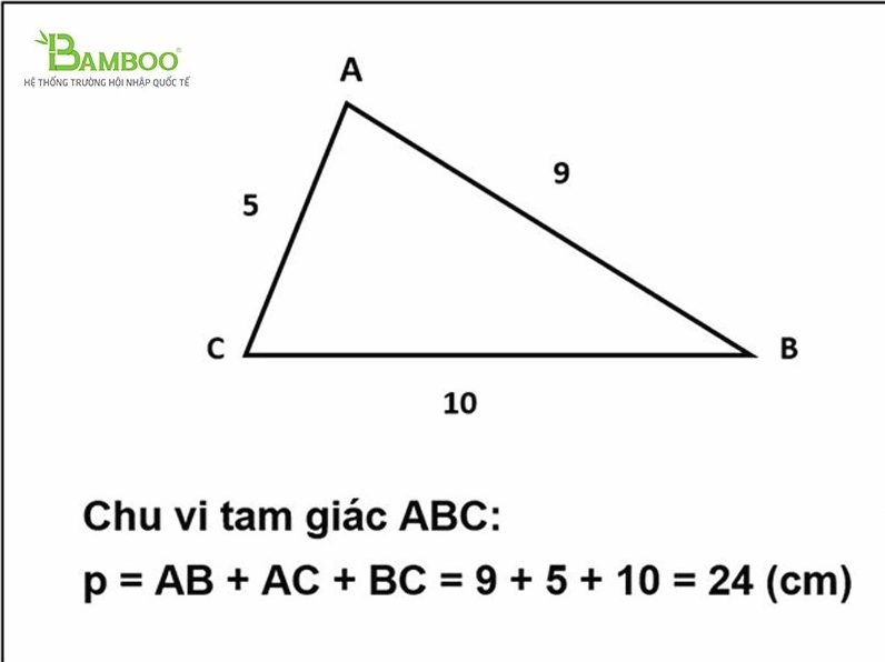Công thức tính chu vi hình tam giác