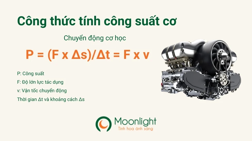 Công thức tính công suất chuyển động cơ học