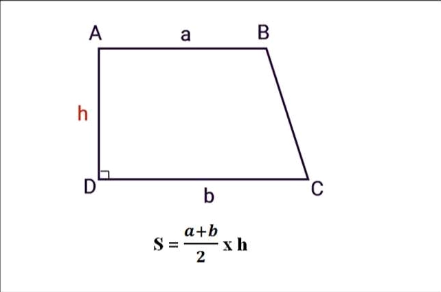Công thức tính diện tích hình thang vuông