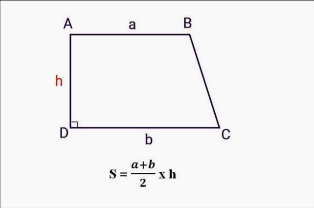 Công thức tính diện tích hình thang vuông