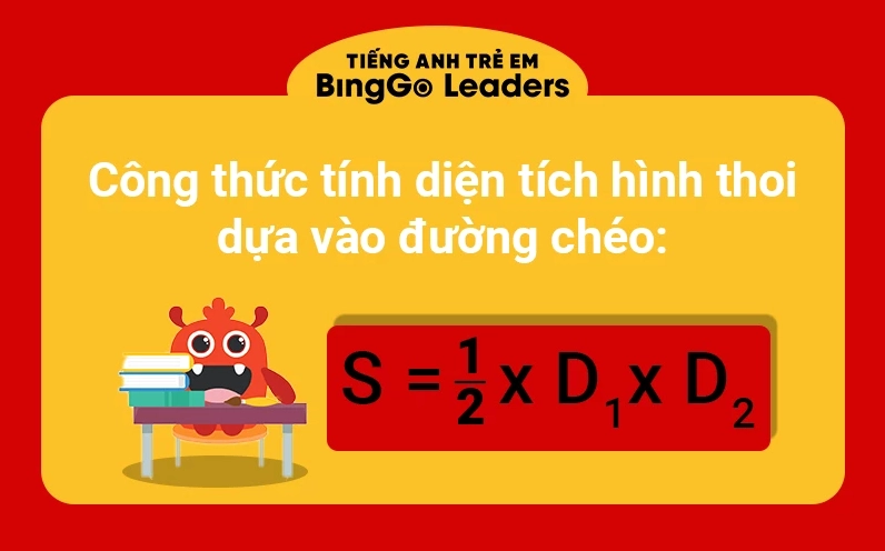 công thức tính diện tích hình thoi