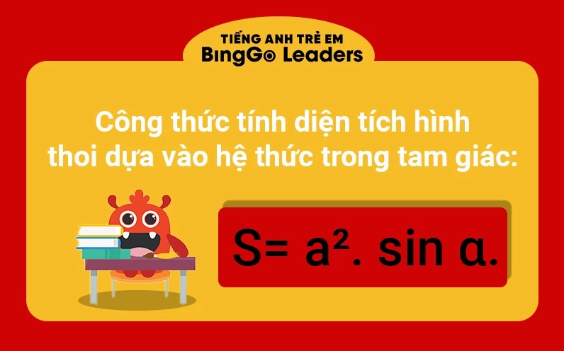 công thức tính diện tích hình thoi