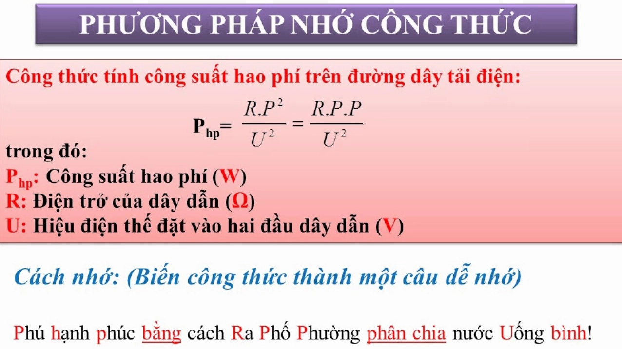 Công Thức Tính P Hao Phí