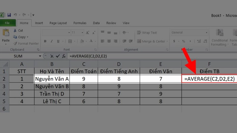 Công thức tính toán chung