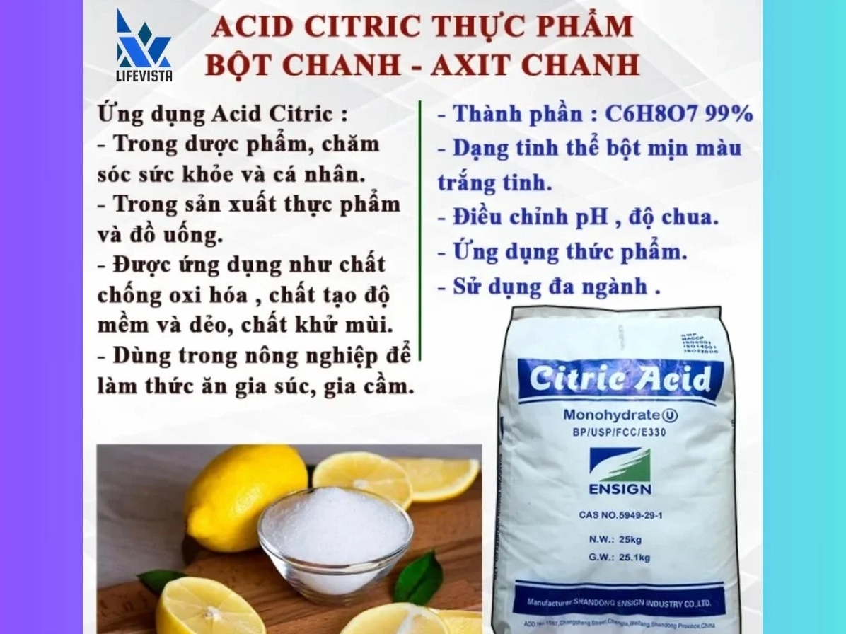 Đặc điểm nổi bật của Axit Citric