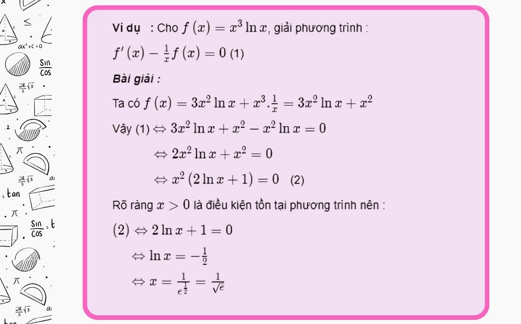 Dạng bài tập tìm phương trình/bất phương trình có chứa đạo hàm