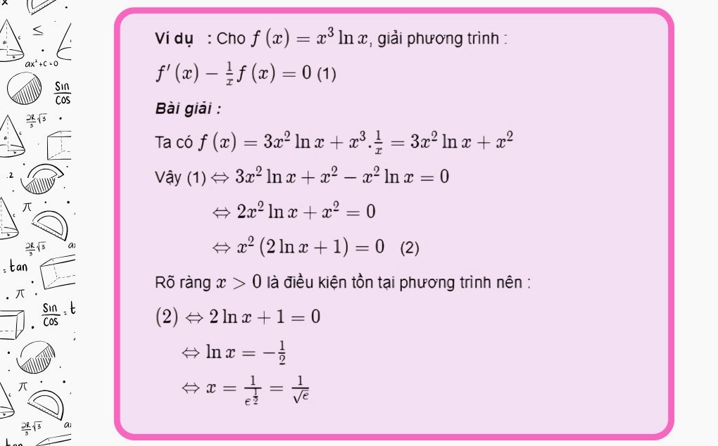 Dạng bài tập tìm phương trình/bất phương trình có chứa đạo hàm
