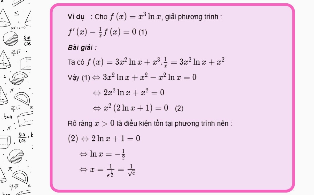 Dạng bài tập tìm phương trình/bất phương trình có chứa đạo hàm