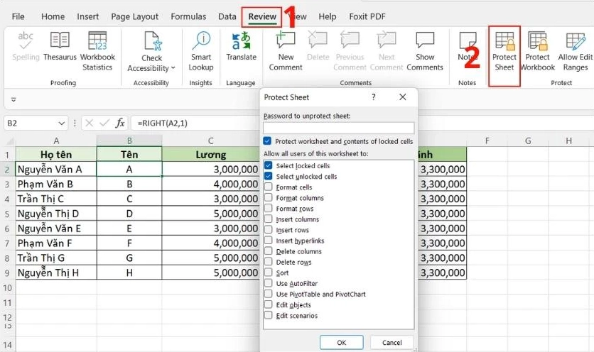 dấu công thức trong excel