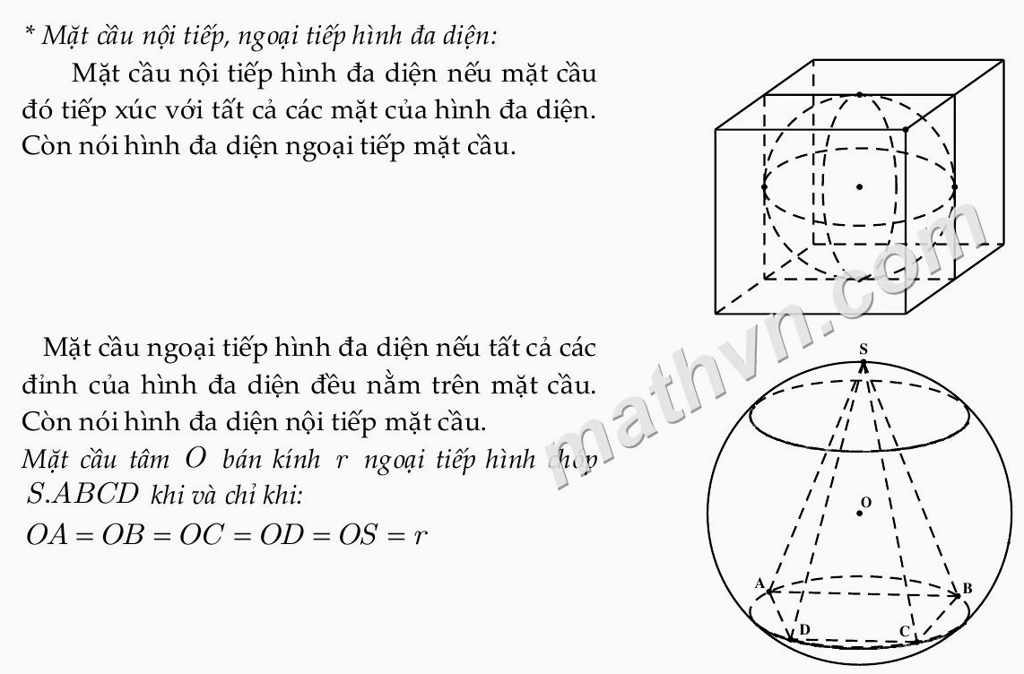 diện tích mặt cầu, thể tích khối cầu