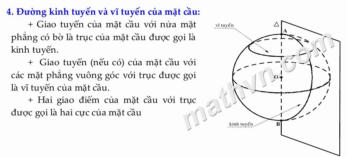 diện tích mặt cầu, thể tích khối cầu