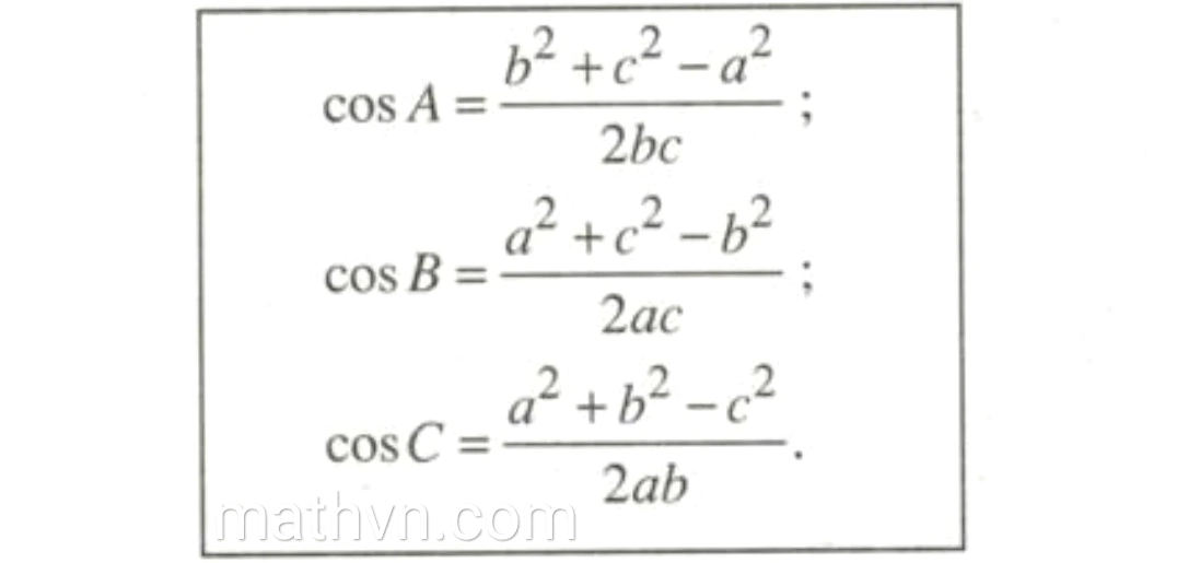 Định lí cosin, định lý sin, các công thức tính diện tích tam giác - Hình 1