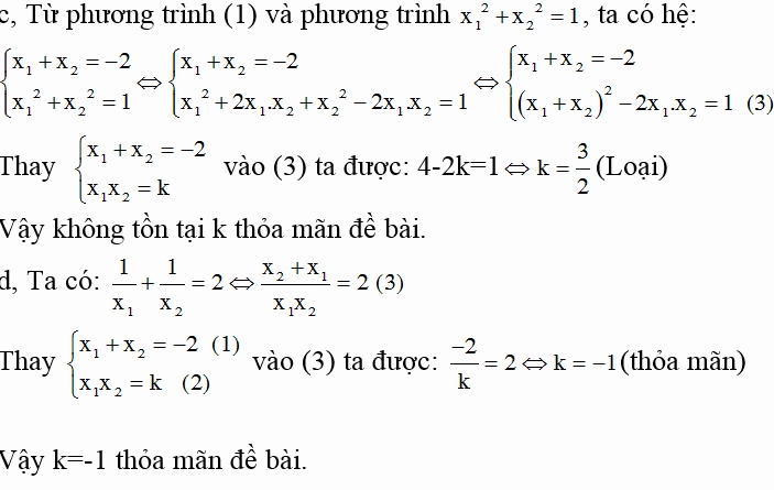 Gợi ý giải bài tập Toán học, sử dụng công thức Vi-ét trong các ví dụ cụ thể