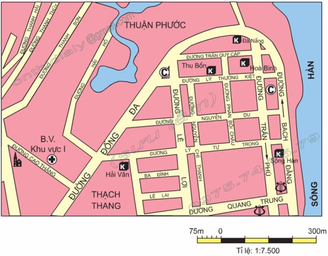 Hinh 8. Bản đồ một số khu vực của thành phố Đà Nẵng (tỉ lệ 1 7.500)