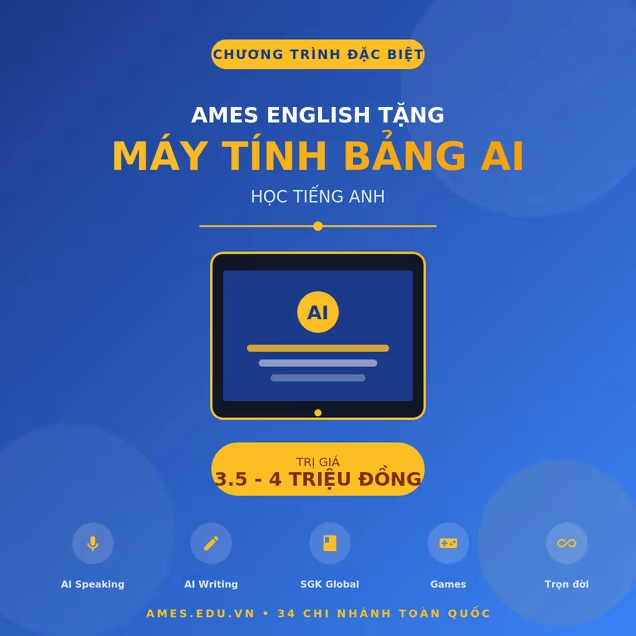 Máy Tính Bảng AI Học Tiếng Anh - Món Quà Giáo Dục Trị Giá 4 Triệu Dành Cho Học Viên Mới