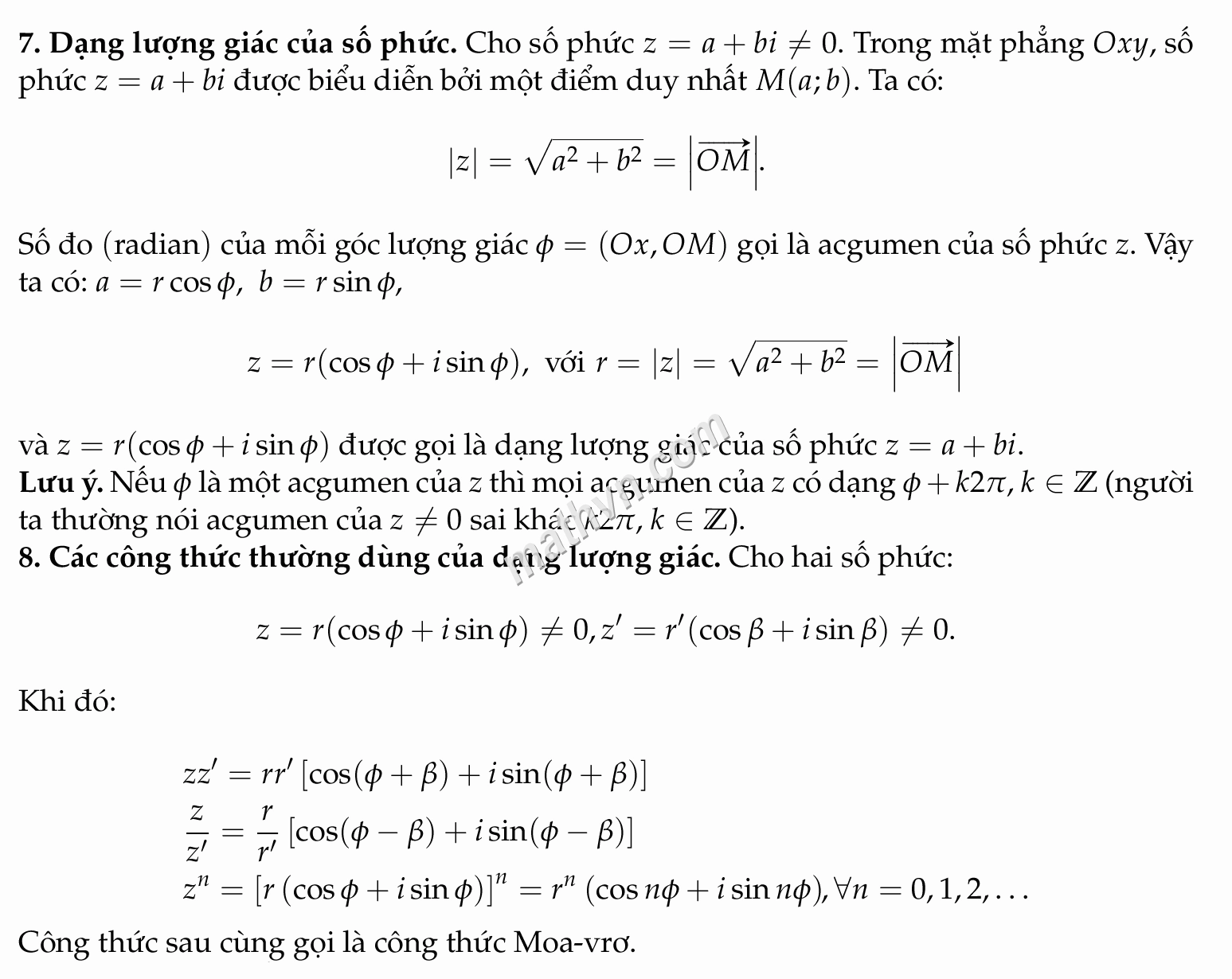 Minh họa công thức toán học và vật lý phức tạp