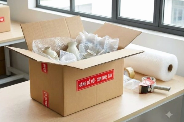 Quy chuẩn đóng gói đạt chuẩn giúp giảm thiểu tối đa rủi ro nứt vỡ khi vận chuyển hàng dễ vỡ.