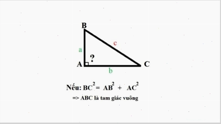 Tam giác ABC với cạnh c bình phương bằng tổng bình phương hai cạnh còn lại, chứng tỏ tam giác vuông tại C