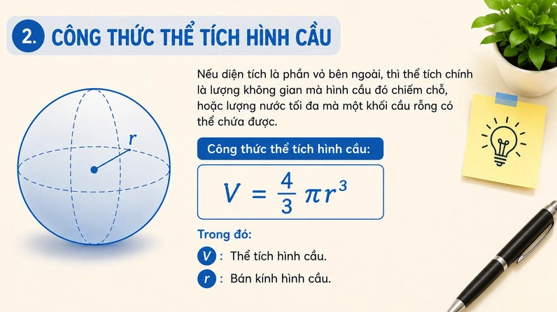 Thể tích hình cầu tăng rất nhanh khi bán kính tăng