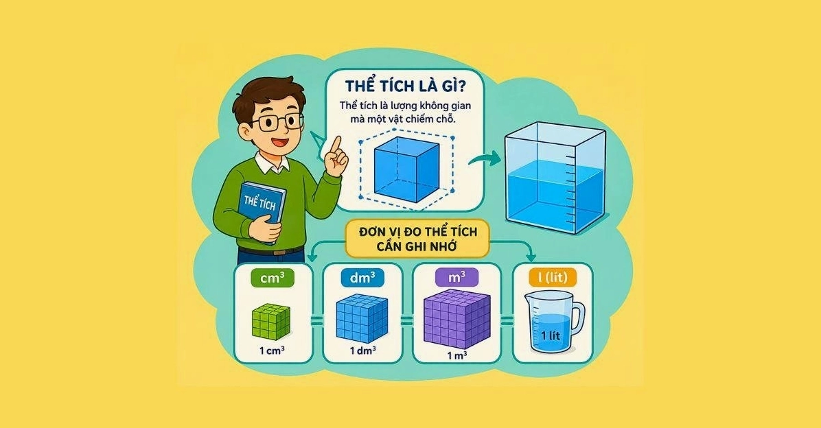 Thể tích và các đơn vị đo: mm³, cm³, dm³, m³