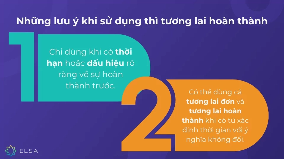 Thì tương lai hoàn thành - Các lưu ý