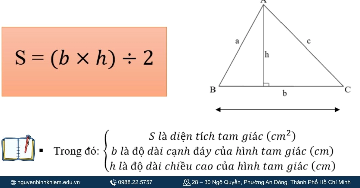 Tính diện tích tam giác vuông