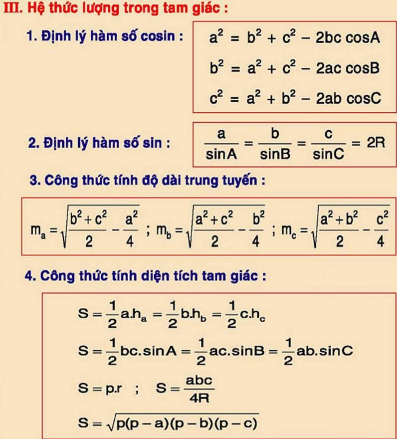 Tóm tắt công thức đạo hàm phần Lượng giác