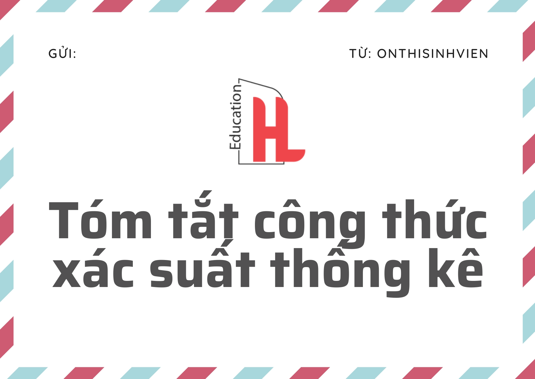 Tóm tắt công thức xác suất thống kê