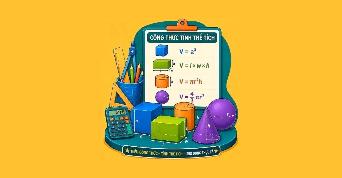 Tổng hợp công thức tính thể tích các hình khối đầy đủ và dễ hiểu