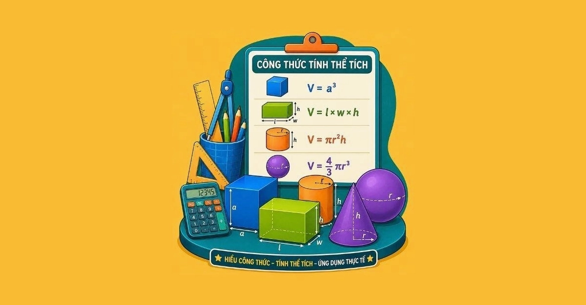 Tổng hợp công thức tính thể tích các hình khối và cách tính chi tiết
