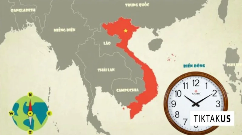 Việt Nam nằm ở kinh tuyến số 7, thuộc múi giờ số 7 (GMT +7).
