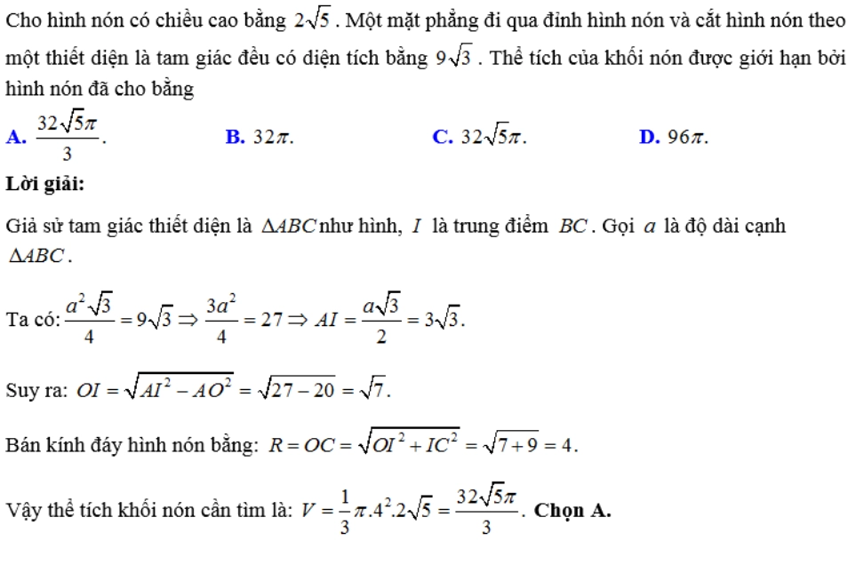 Bài tập ví dụ minh họa thể tích khối chóp
