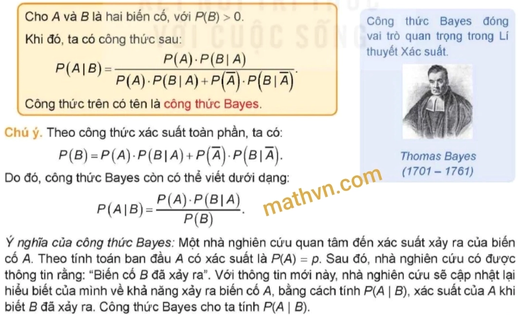 Công thức Bayes trong Lí thuyết xác suất - Hình 1