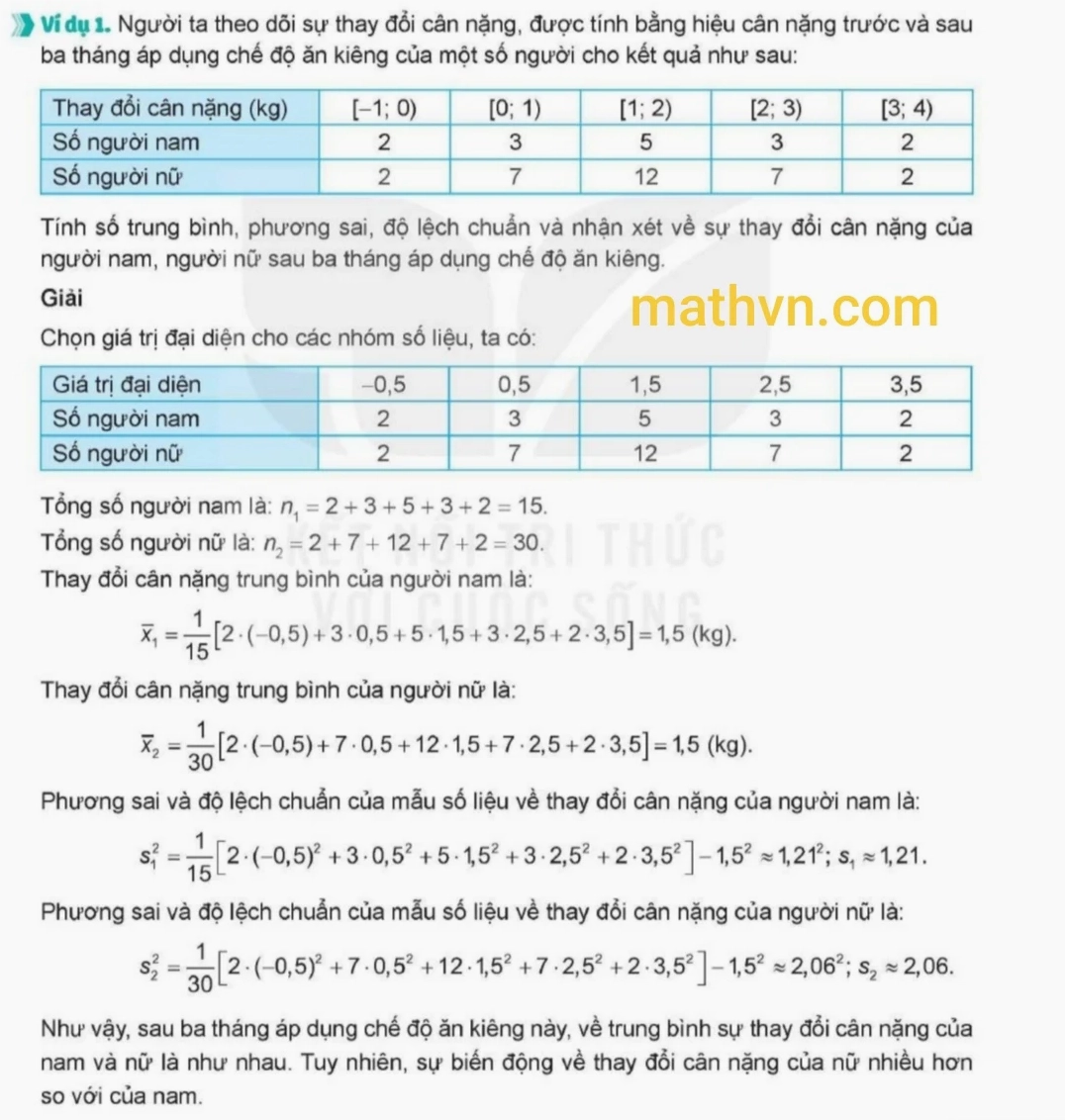 Công thức tính phương sai của mẫu số liệu và mẫu số liệu ghép nhóm - Hình 2