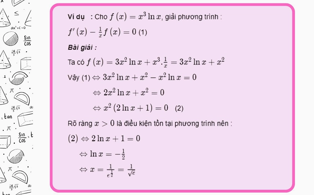 Dạng bài tập tìm phương trình đạo hàm