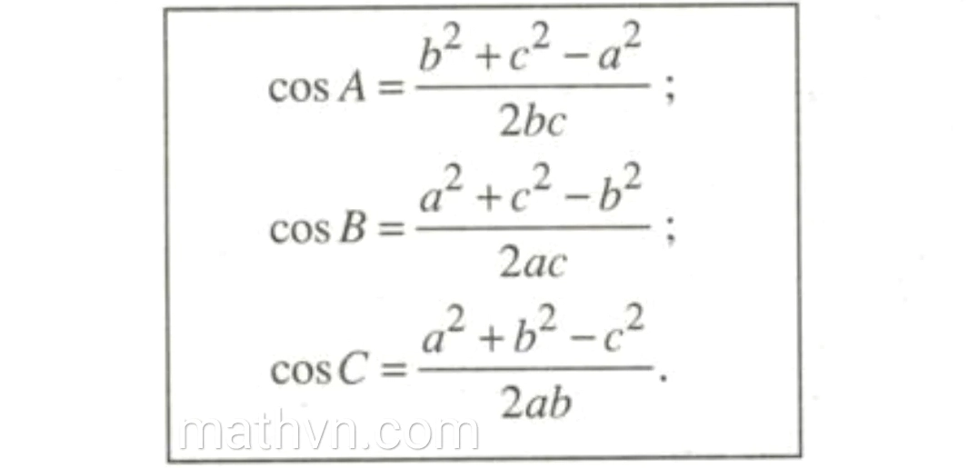 Định lí cosin, định lý sin, các công thức tính diện tích tam giác - Hình 1