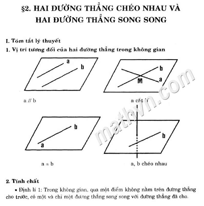 Giải bài tập hai đường thẳng chéo nhau, song song chương 2 hình học 11