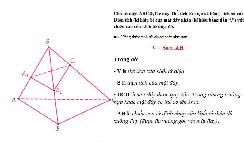 Lý thuyết về các dạng bài toán tính thể tích khối tứ diện