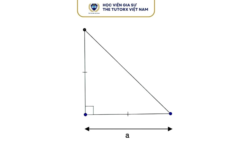 Minh họa tam giác vuông cân