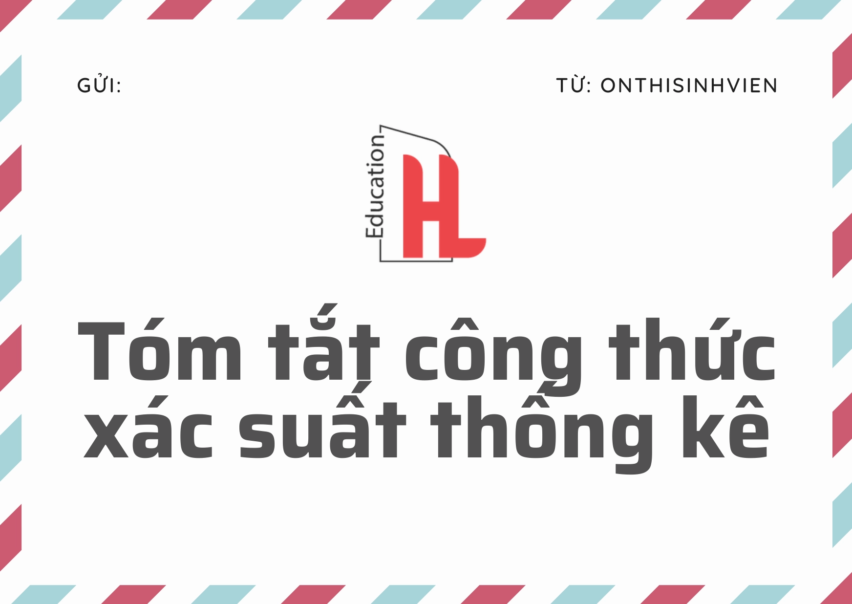 Tóm tắt công thức xác suất thống kê