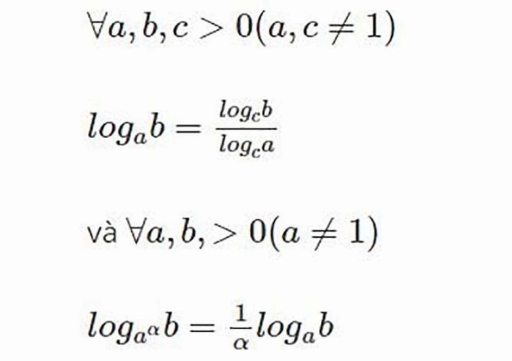 Tổng hợp các công thức logarit