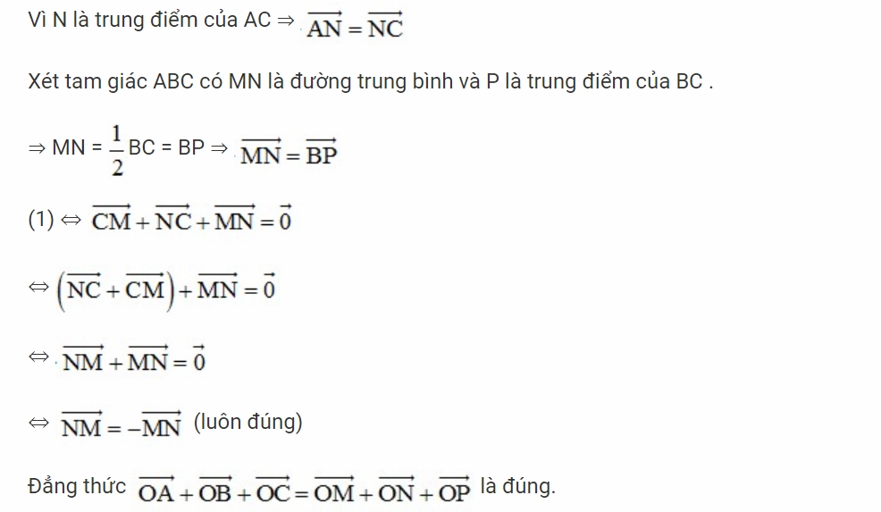 Ví dụ về chứng minh đẳng thức - tổng và hiệu của hai vect