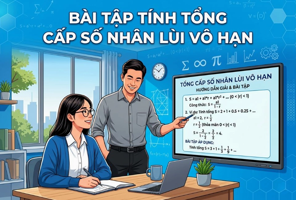 Bài tập tính tổng cấp số nhân lùi vô hạn