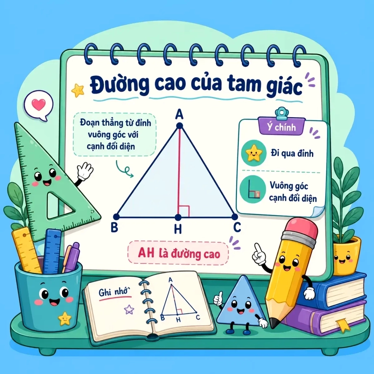 Đường cao trong tam giác là gì?